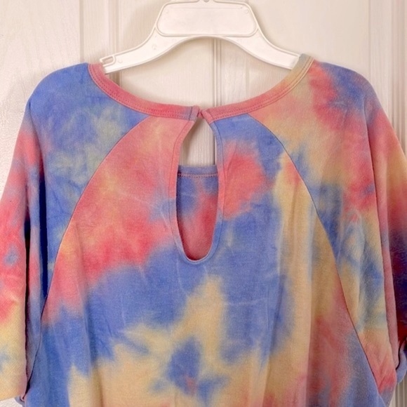 Pink Lily - Tie Dye Romper "Think a Happy Thought" - Picture 6 of 10